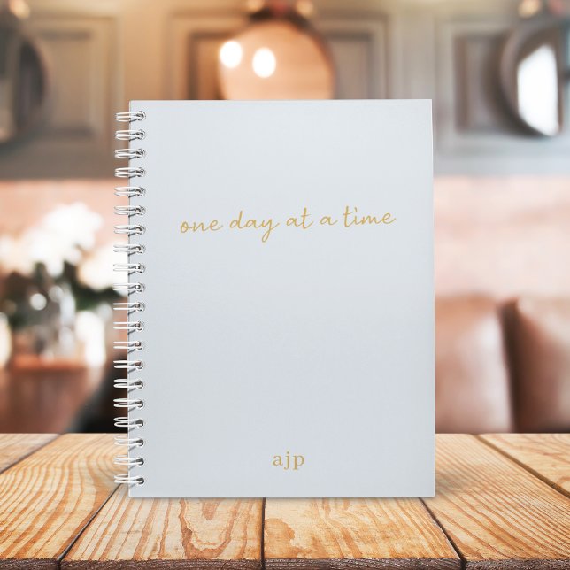 One Day at a Time | Monogram Blue and Gold Planner (Creator Uploaded)