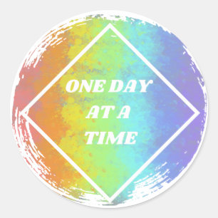 One Day At A Time - NA, Narcotics Anonymous Classic Round Sticker