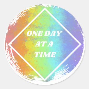 One Day At A Time - NA, Narcotics Anonymous Classic Round Sticker