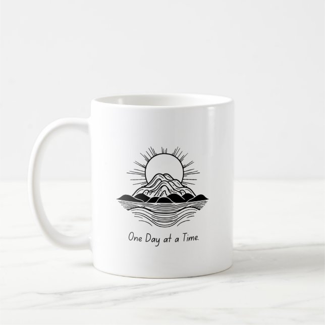 One Day at a Time Quote Mug (Left)