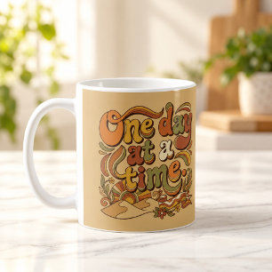 One Day at a Time Retro 70s Groovy Mug