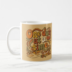 One Day at a Time Retro 70s Groovy Mug