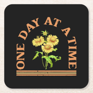 One Day At A Time Square Paper Coaster