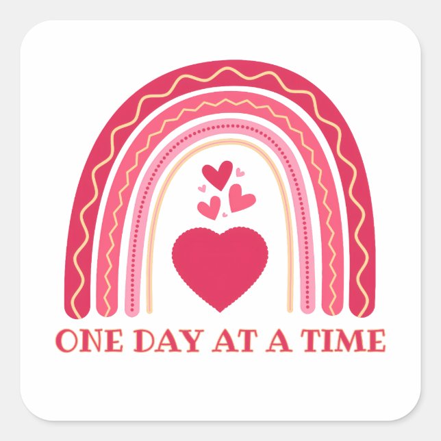 One Day at a Time Square Sticker (Front)