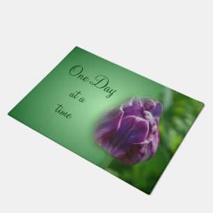 One Day At A Time Tulip Inspirational  Doormat
