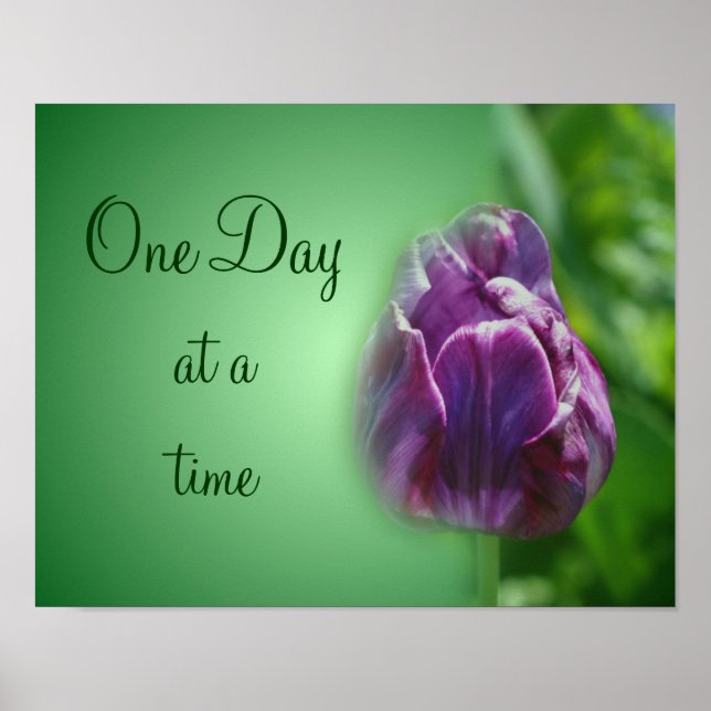 One Day At A Time Tulip Inspirational Poster (Front)