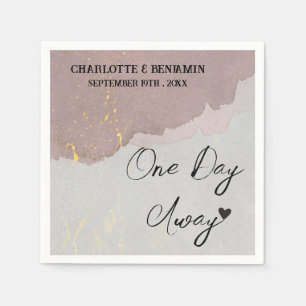 One day Away Abstract Rehearsal Dinner Napkin