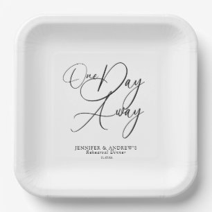 One Day Away Elegant Rehearsal Dinner  Paper Plate
