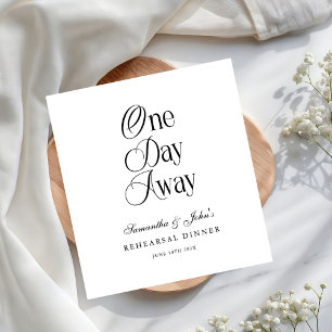 One Day Away Modern Elegant Rehearsal Dinner  Napkin