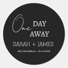 One Day Away Rehearsal Dinner Minimalist Black 