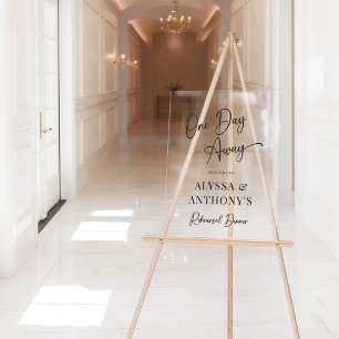 One Day Away Rehearsal Dinner Scripty Welcome Sign