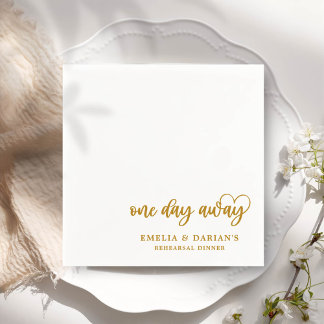 One Day Away Wedding Rehearsal Dinner Napkins