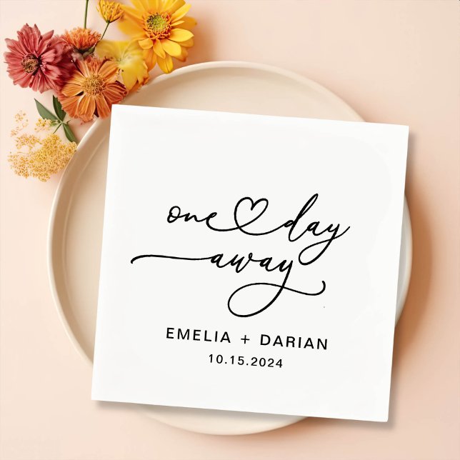 One Day Away Wedding Rehearsal Dinner Napkins (Creator Uploaded)