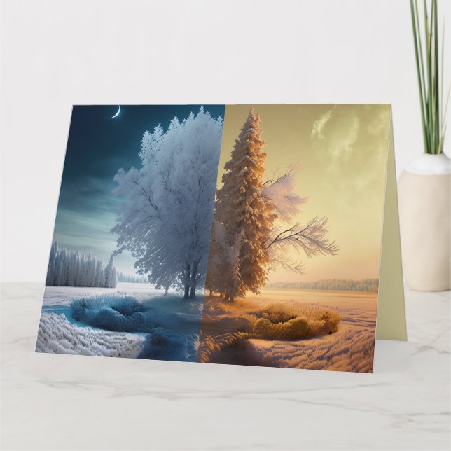 One day in winter card (Front)