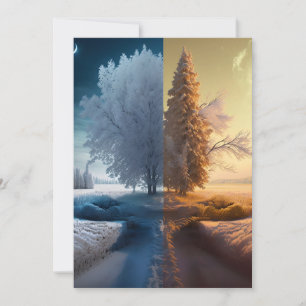 One day in winter holiday card