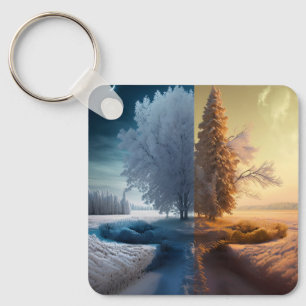 One day in winter keychain