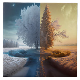 One day in winter tile