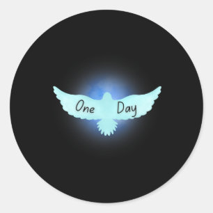 One Day There Will Be Peace Dove Flying Over Heave Classic Round Sticker