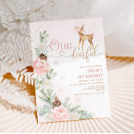 One-deer-ful 1st birthday invitation. Winter deer Invitation<br><div class="desc">One-deer-ful 1st birthday invitation. Winter deer birthday Invitation
Matching items available.</div>