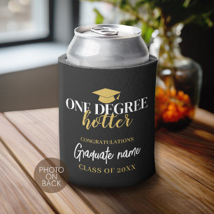 One Degree Hotter - Black Gold Graduation 1 Photo Can Cooler