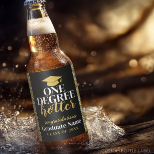 One Degree Hotter - Black Gold - Graduation Beer Bottle Label