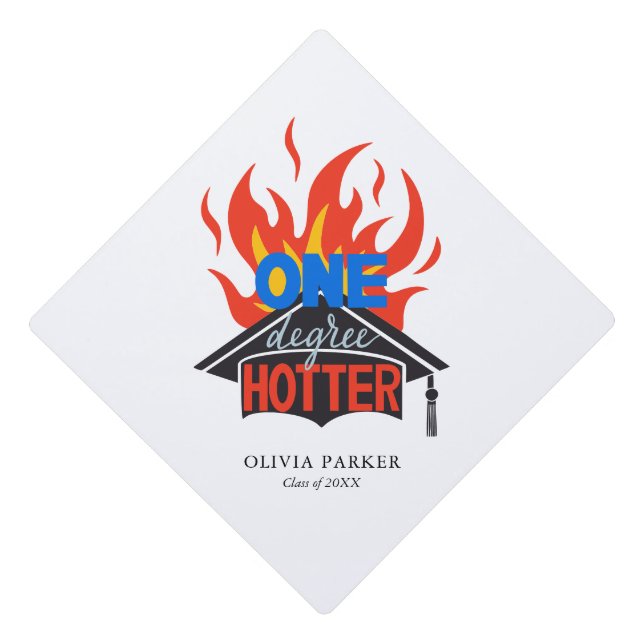 One Degree Hotter Flame Graduation Cap Topper (Front)