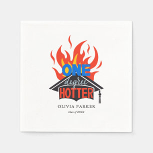 One Degree Hotter Flaming Graduation Cap Napkin