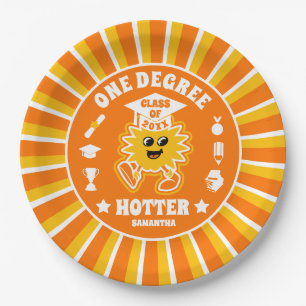 One Degree Hotter Retro Graduation Party Paper Plate