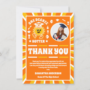 One Degree Hotter Retro Photo Graduation  Thank You Card
