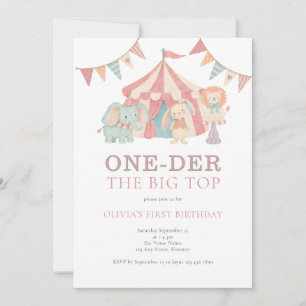 One der The Big Top Circus 1st Birthday Party Invitation