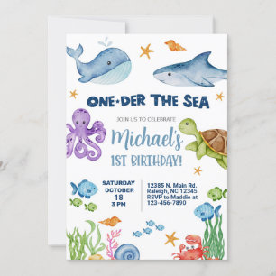One-der the Sea garçon 1er invitation de premier a
