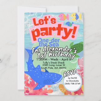 One-der The Sea Premier Invitation d'anniversaire