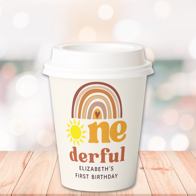 One - Derful Retro First Birthday with Boho Style Paper Cups (Creator Uploaded)