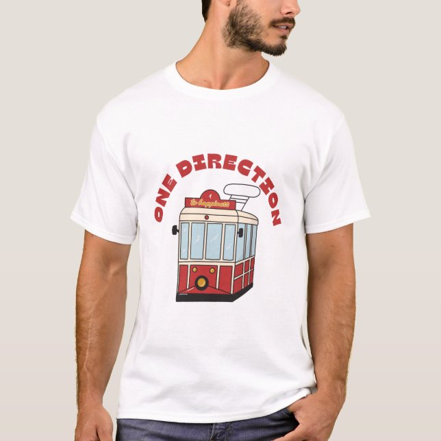 One Direction – To Happiness Tram Design T-Shirt (Front)