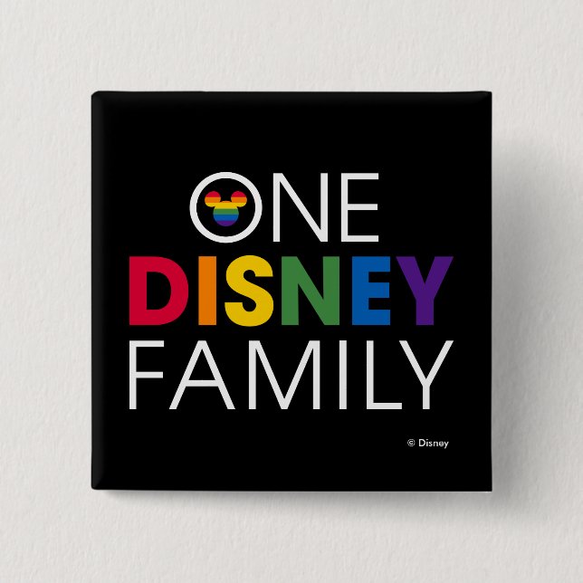 One Disney Family 2 Inch Square Button (Front)