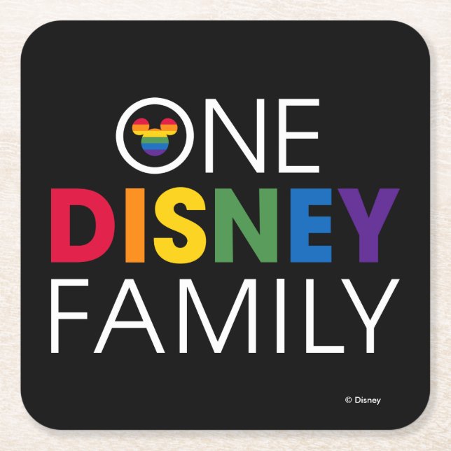 One Disney Family Square Paper Coaster (Front)