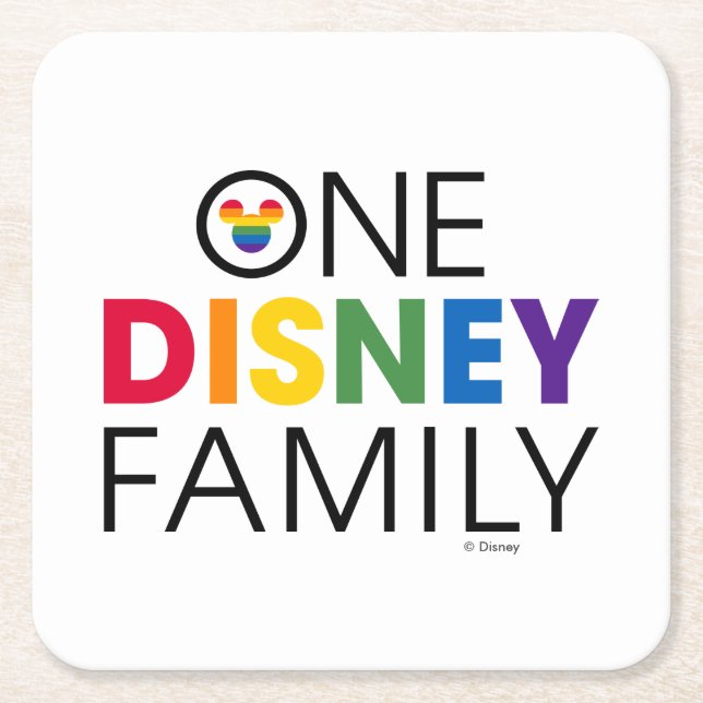 One Disney Family Square Paper Coaster (Front)