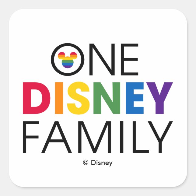 One Disney Family Square Sticker (Front)