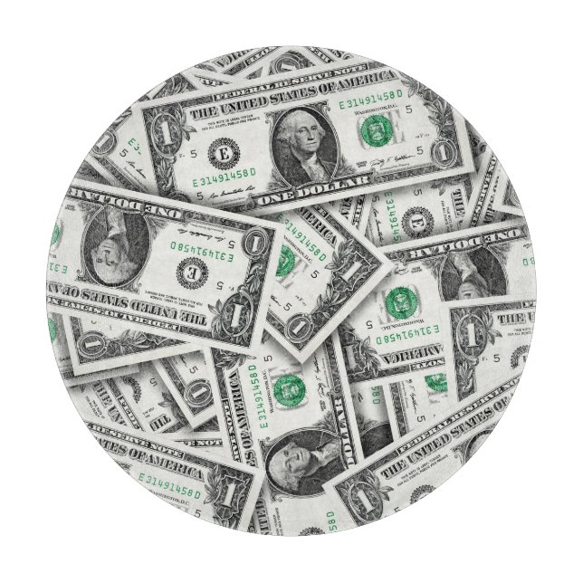 One Dollar Bill Pattern Cutting Board (Front)
