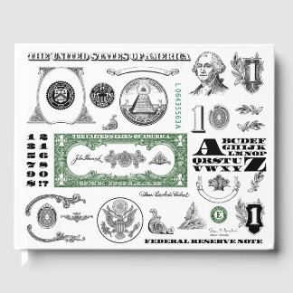One Dollar Bill Pattern Guest Book