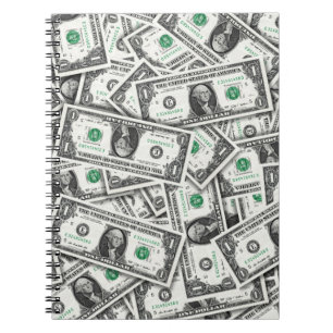 One Dollar Bill Pattern Notebook