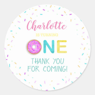 ONE doughnut birthday Classic Round Sticker