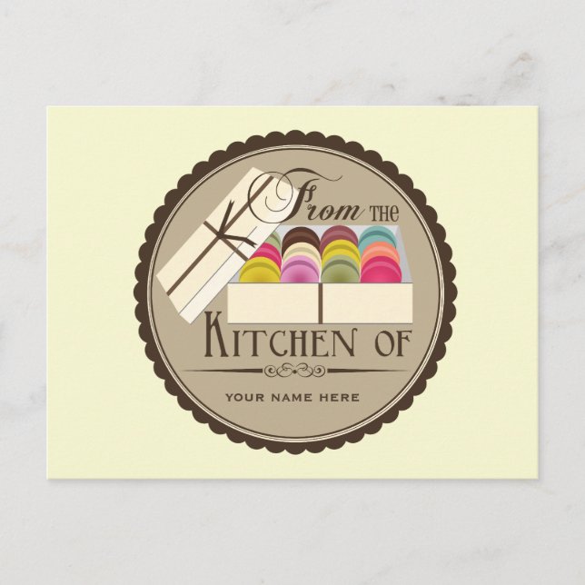 One Dozen French Macarons Recipe Postcard (Front)
