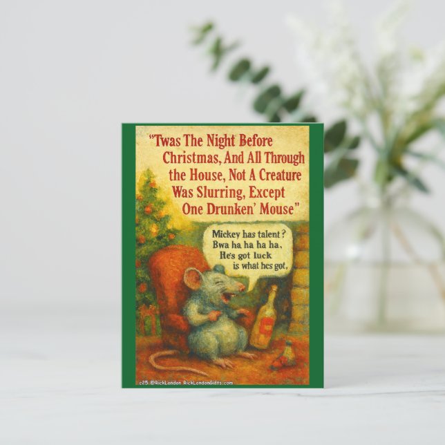 One Drunken' Mouse – Christmas Card Chaos (Standing Front)