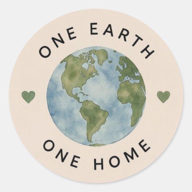 One Earth Classic Round Sticker (Front)