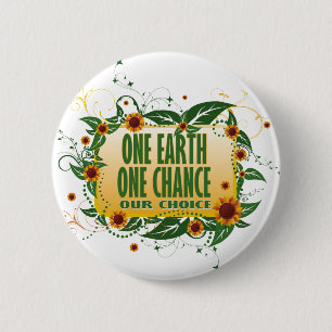 One Earth One Chance 2 Inch Round Button