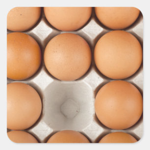 One egg missing square sticker