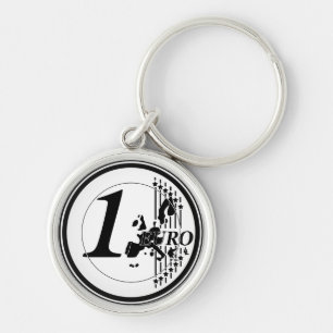 One Euro Coin Handmade Keychain