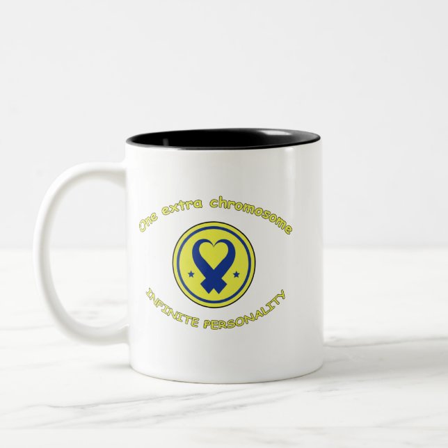 One Extra Chromosome Infinite Personality Down Syn Two-Tone Coffee Mug (Left)