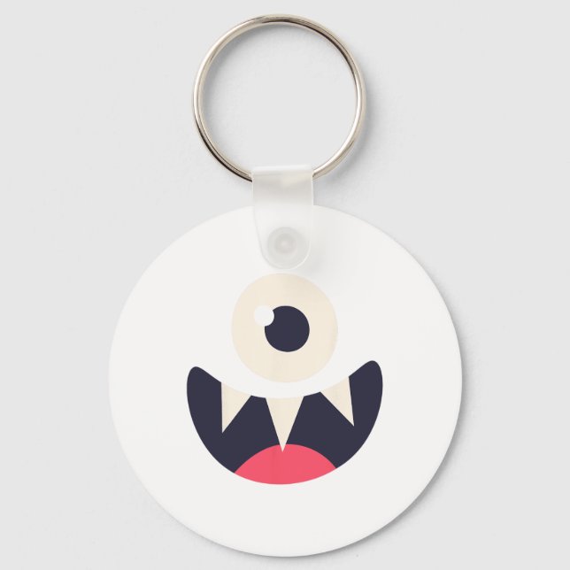 One Eye Monster Easy Costume Ideas Halloween Graph Keychain (Front)